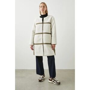 Rails White and Olive Puffer Coat